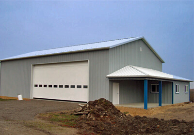 Metal Storage Building with Overhead Door - 60' x 64' x 16'