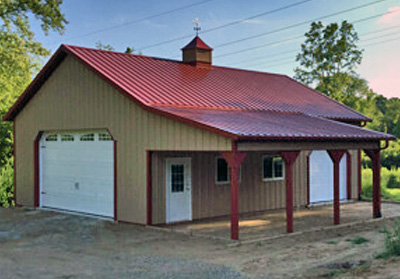 Residential Pole Barn, Prefab - 32' x 40' x 12'
